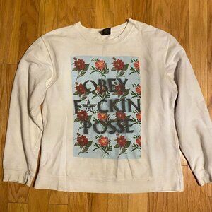 Obey F@ckin Posse floral  sweatshirt, Medium, Shepard Fairey, M